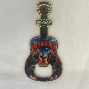 Hard Rock Cafe Classic Acoustic Guitar Pittsburgh Magnetic Bottle Opener